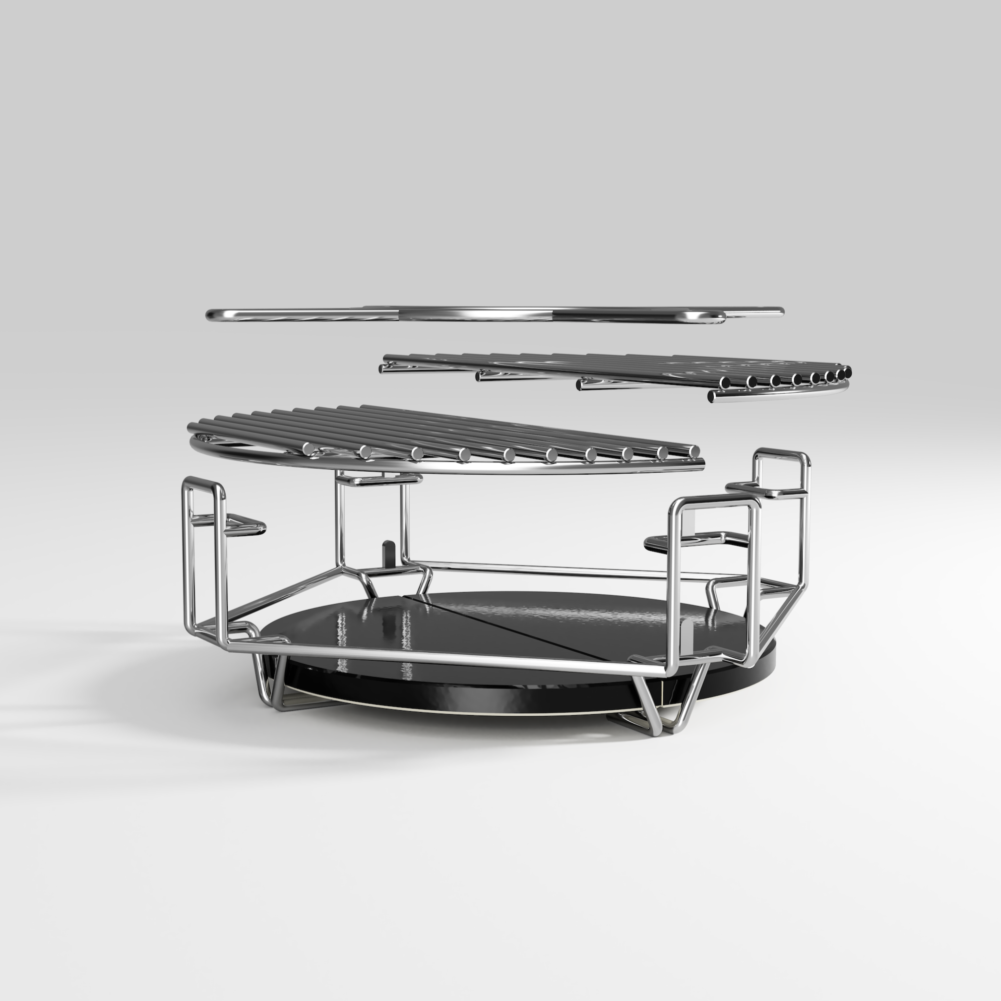Système de cuisson divide et conquer pour barbecue Kamado Kamal 60cm Système de cuisson divide et conquer pour barbecue Kamado Kamal 60cm