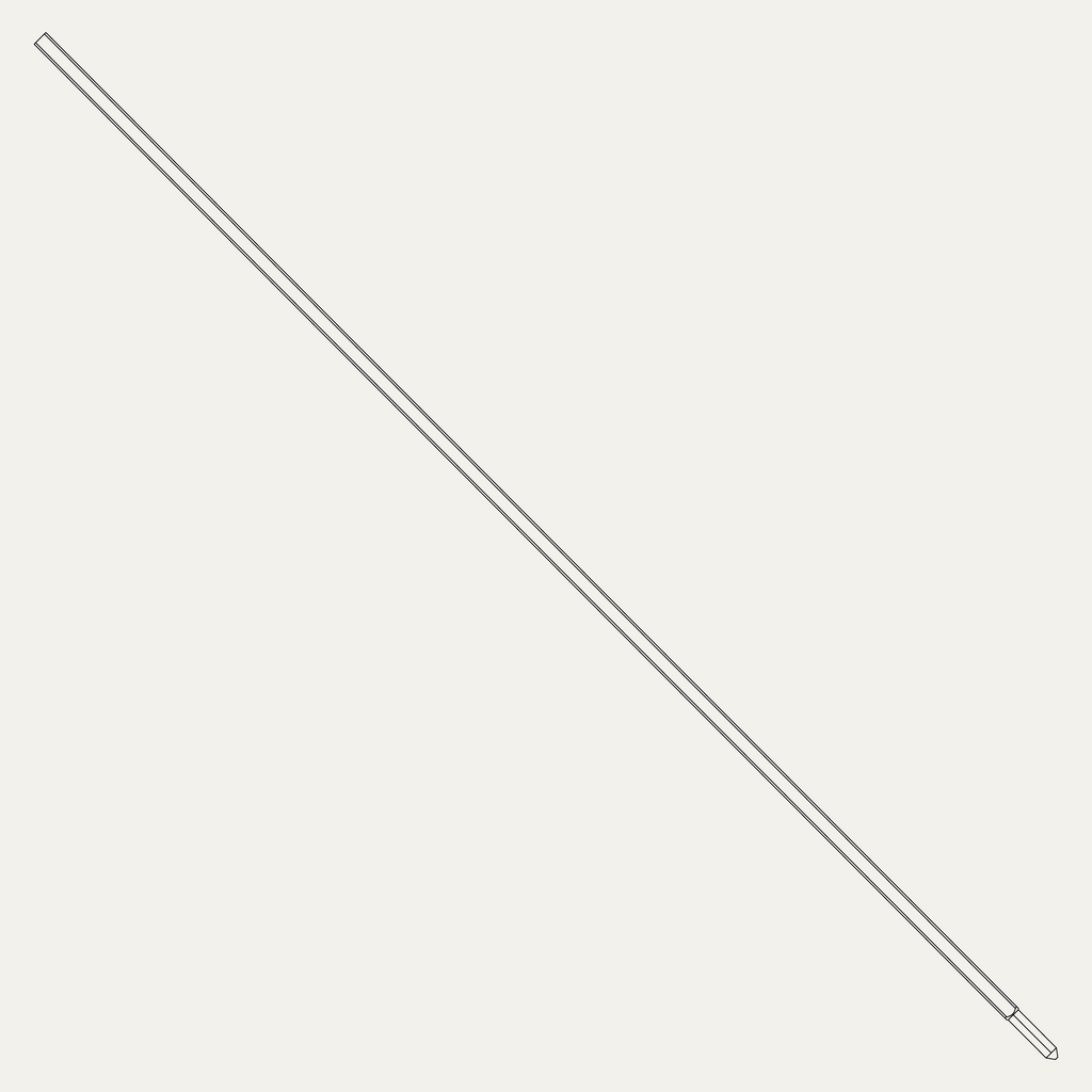 Technical line drawing of a replacement rotisserie spit rod.