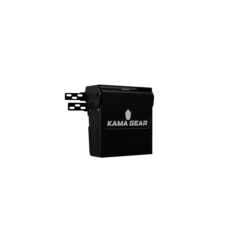 KAMA GEAR spring-assisted hinge assembly with black protective housing.