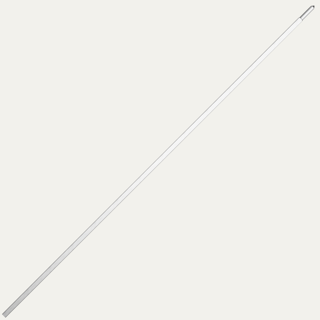 Replacement rotisserie spit rod with pointed end, shown diagonally.
