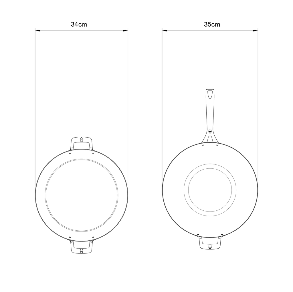 35cm Carbon Steel Wok : Black Edition